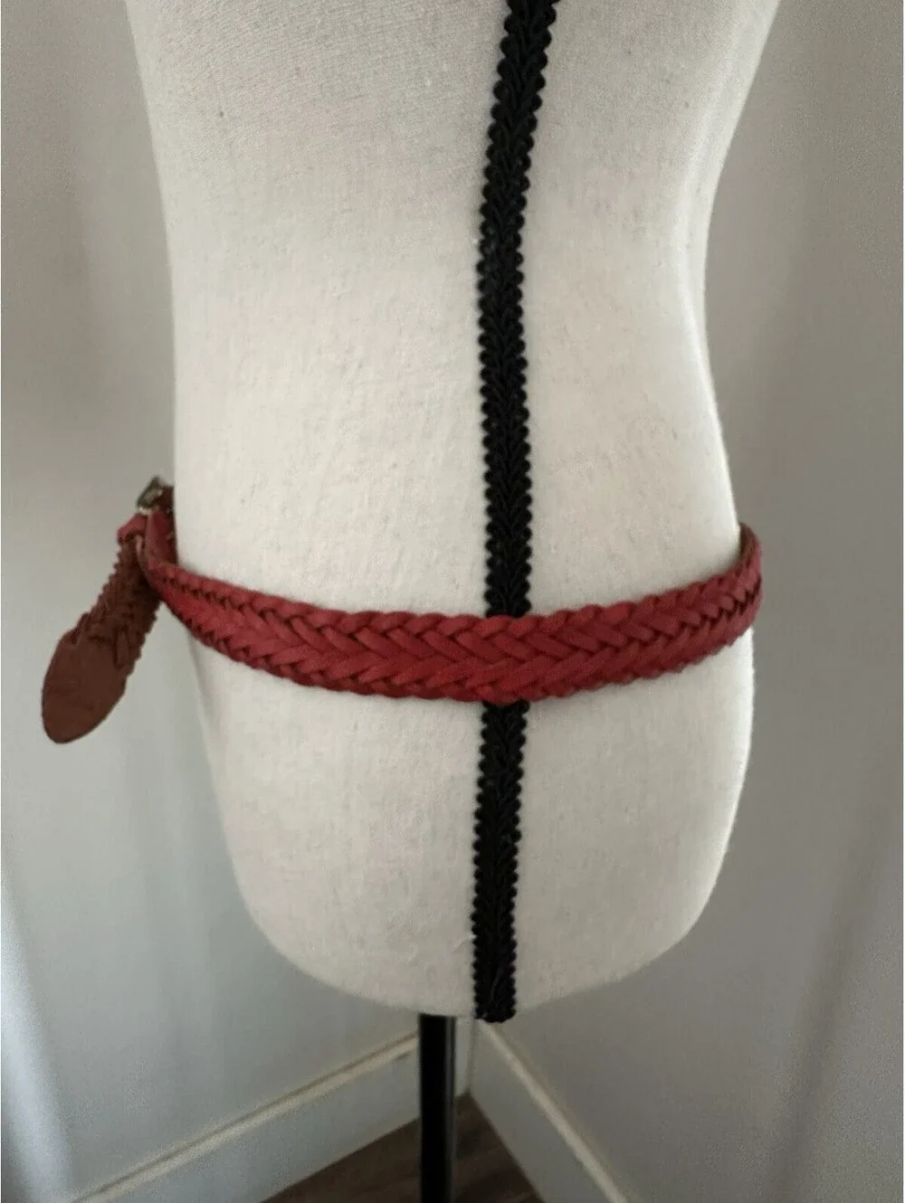 Capezio Argentina Braided Leather Belt – Red – Made in Argentina